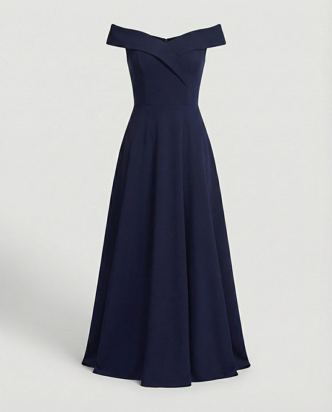 Womens Off Shoulder Maxi Dress with Folded Neckline