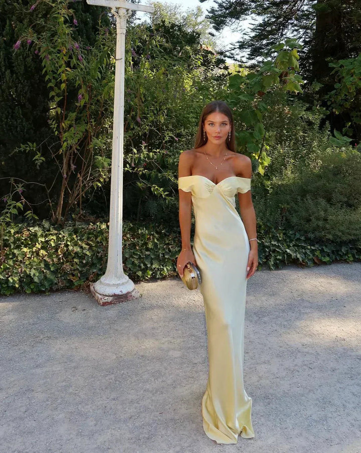 Womens Off Shoulder Maxi Dress with Twist Front Detail