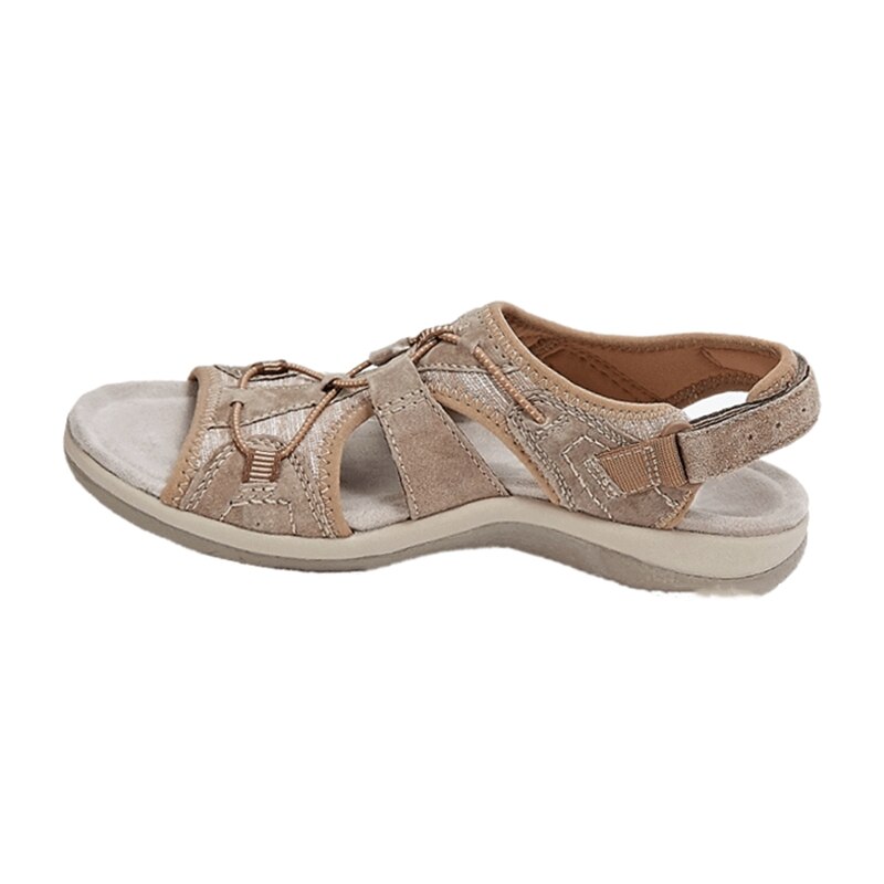 Womens Open Toe Hook and Loop Strap Sandals
