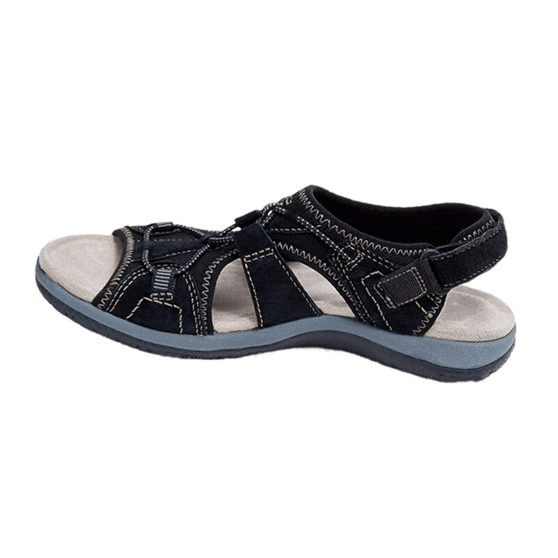 Womens Open Toe Hook and Loop Strap Sandals