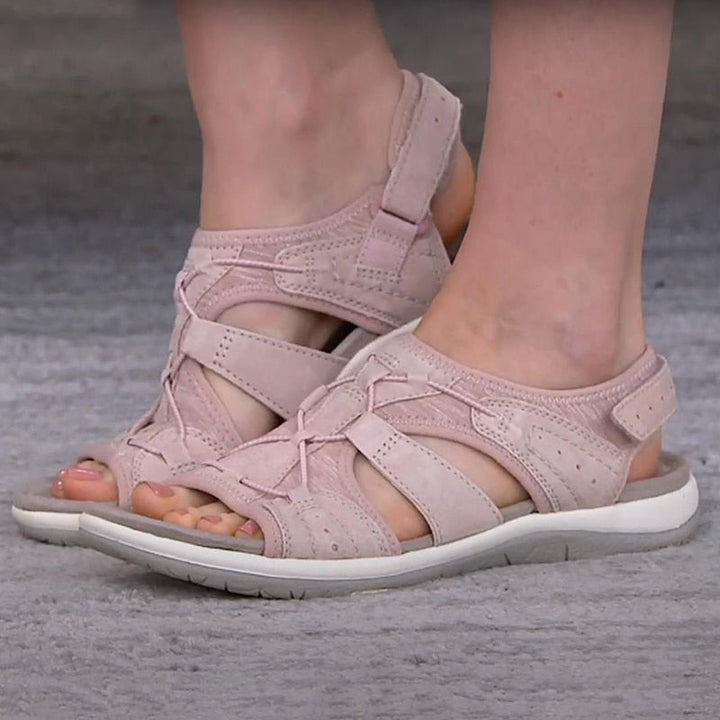 Womens Open Toe Hook and Loop Strap Sandals