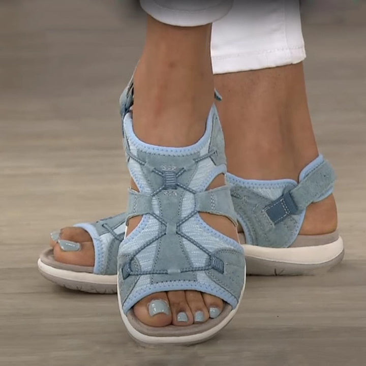 Womens Open Toe Hook and Loop Strap Sandals