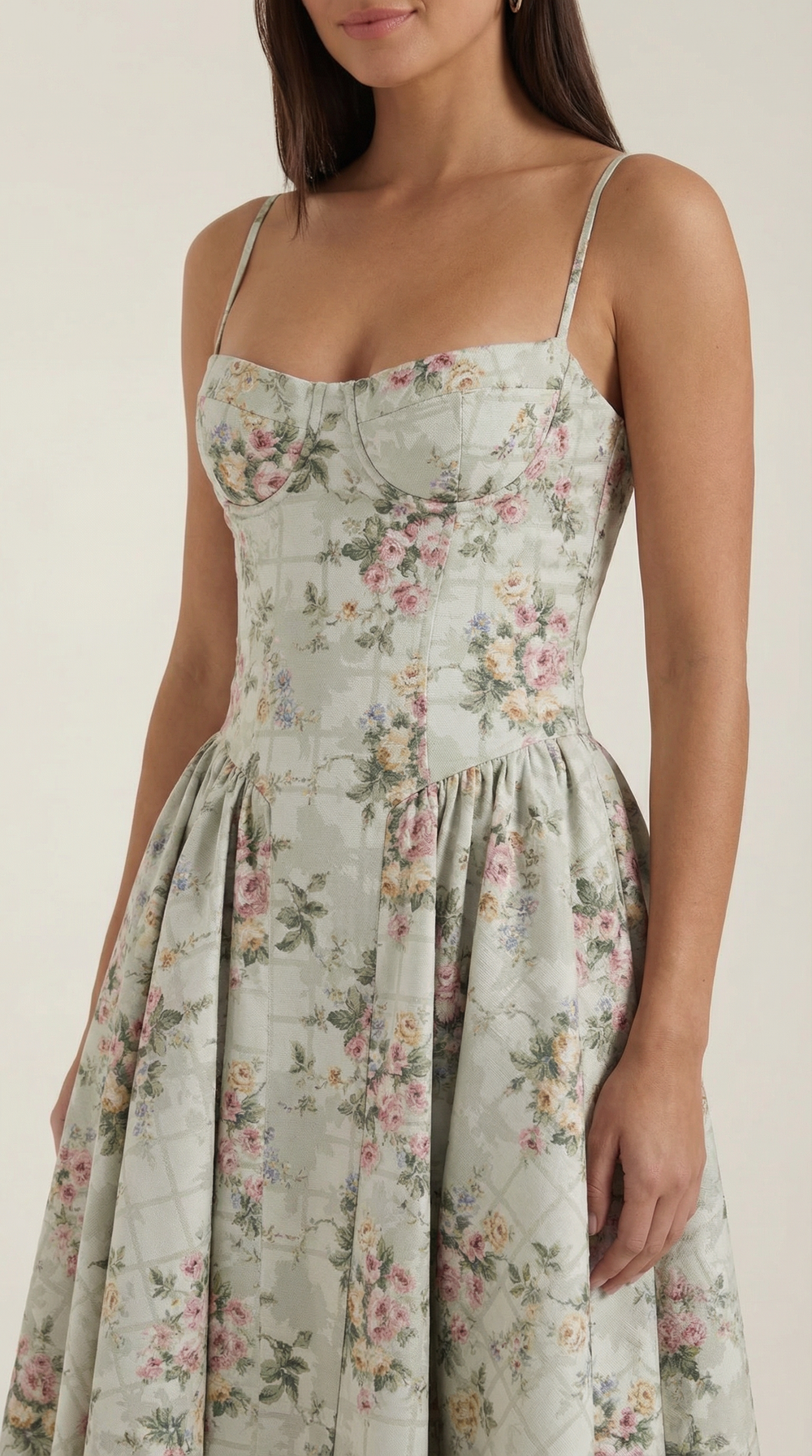 Women’s A-Line Midi Dress with Structured Bodice