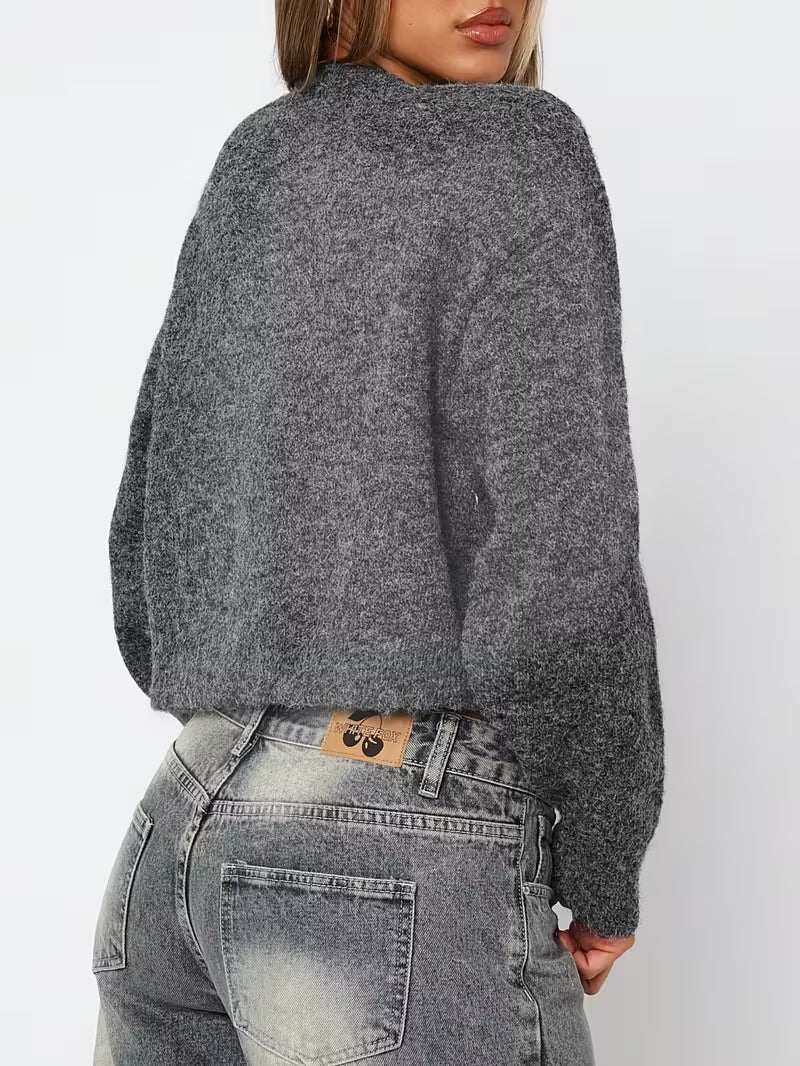 Women’s Cropped Button Front Knit Cardigan