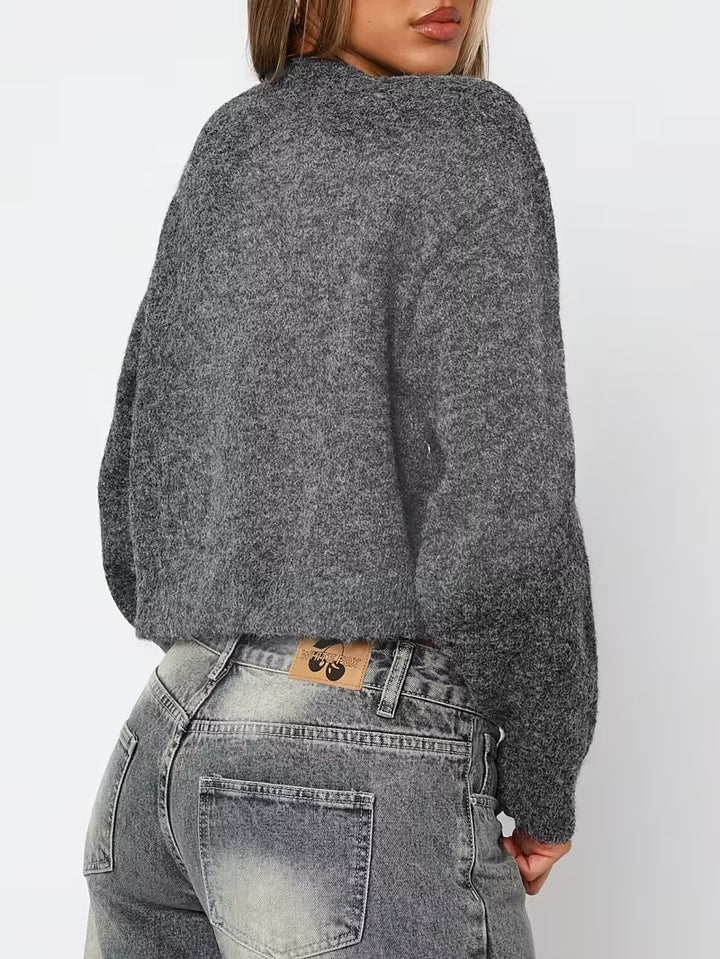 Women’s Cropped Button Front Knit Cardigan