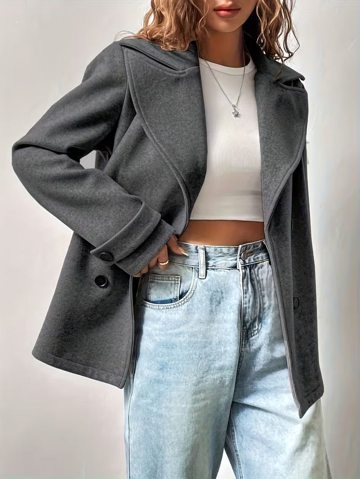 Women’s Double Breasted Button Front Jacket