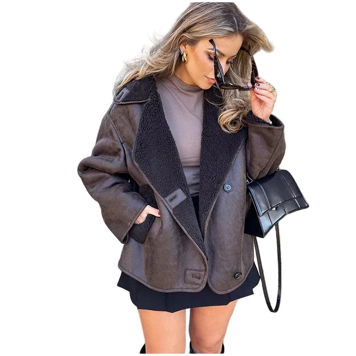 Women’s Jacket with Teddy Lining and Lapel Collar