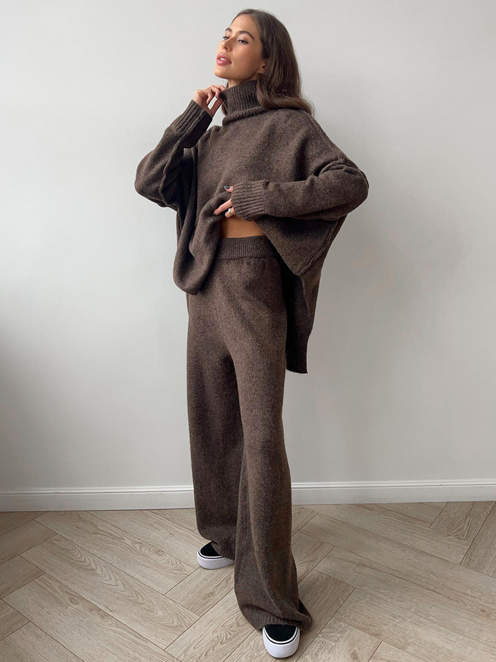 Women’s Knit Jumper and Wide-Leg Trousers Set