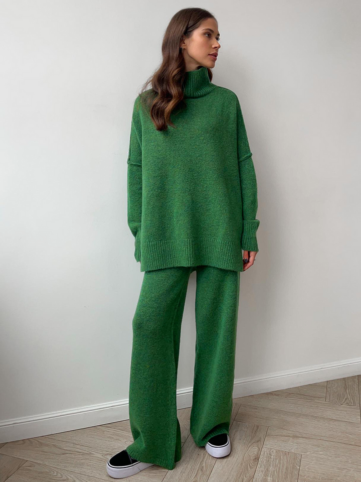 Women’s Knit Jumper and Wide-Leg Trousers Set