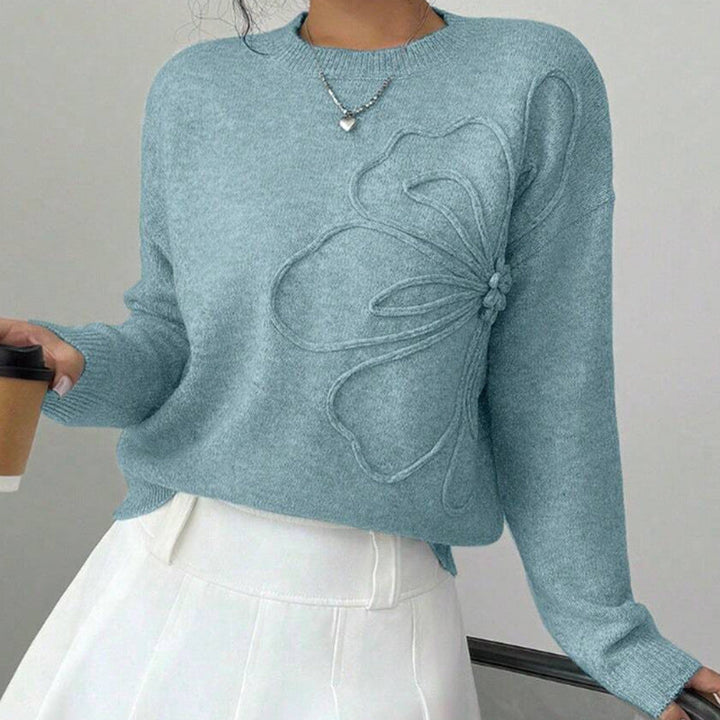 Women’s Knit Jumper with Raised Floral Detail