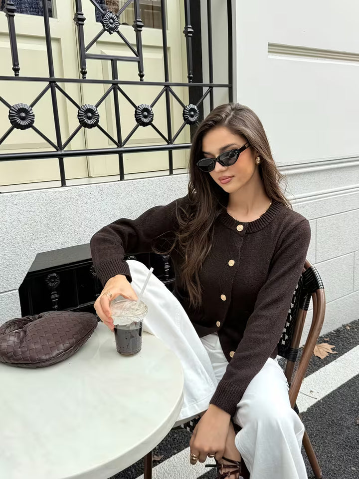 Women’s Long Sleeve Button Front Knit Cardigan