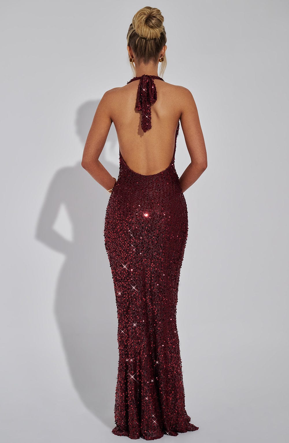 Women’s Maxi Dress with Halter Neck and Cowl Front