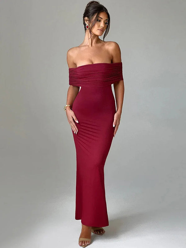 Women’s Off Shoulder Bodycon Maxi Dress