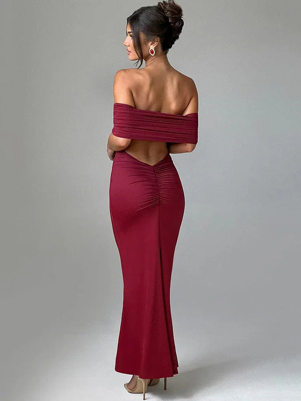 Women’s Off Shoulder Bodycon Maxi Dress