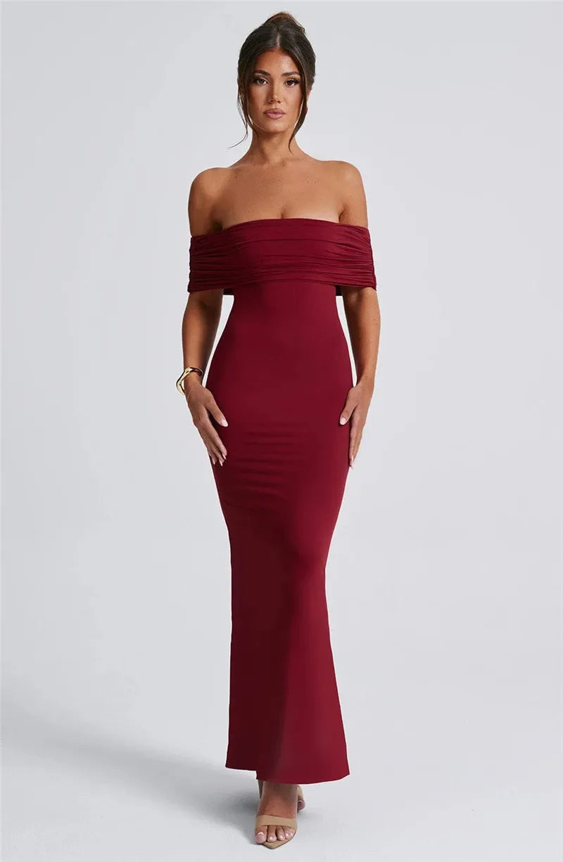 Women’s Off Shoulder Bodycon Maxi Dress