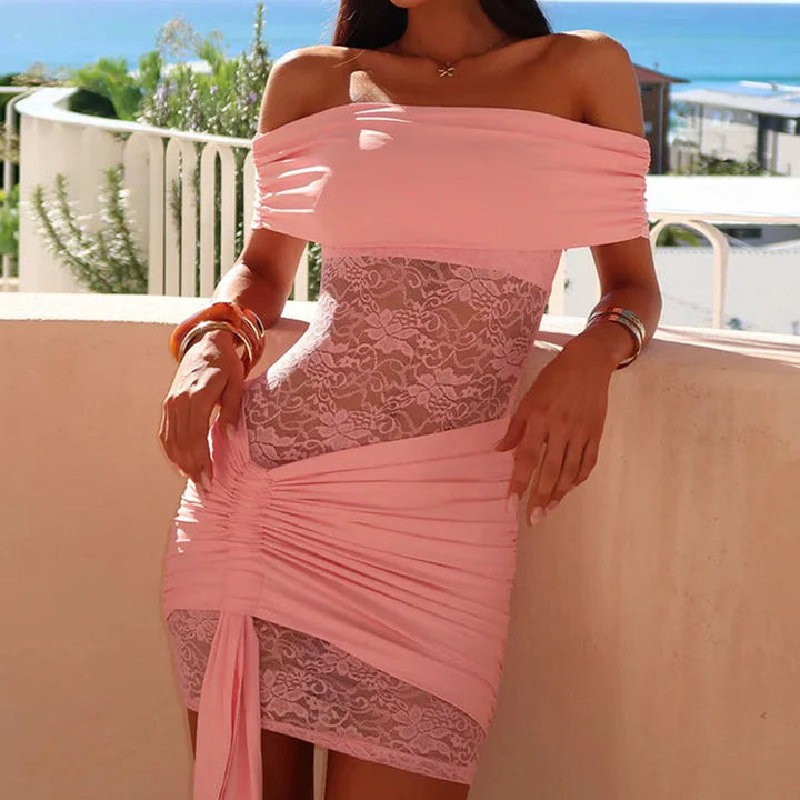 Women’s Off Shoulder Lace Mini Dress