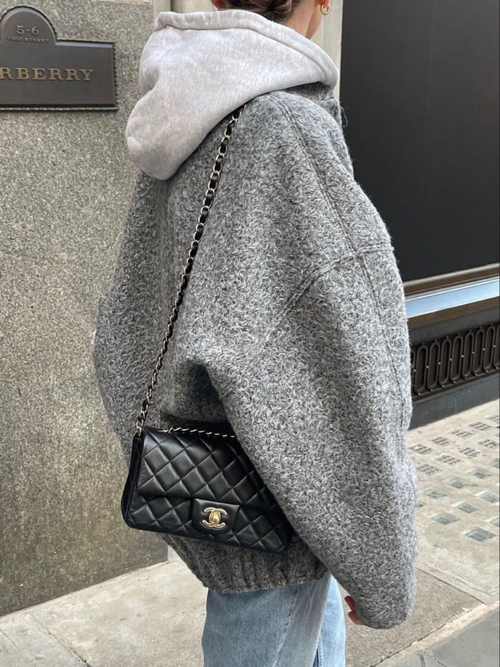 Women’s Oversized Button Front Wool Blend Jacket