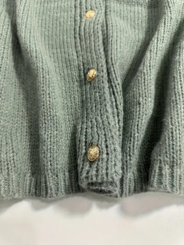 Women’s Oversized Knit Cardigan with Button Front and Long Sleeves