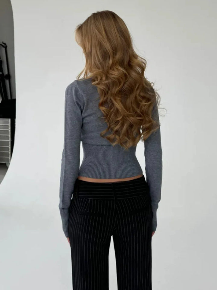 Women’s Ribbed Button Front Long Sleeve Cardigan