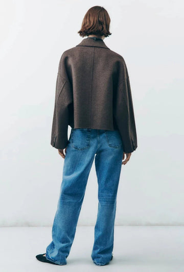 Women’s Short Button-Front Jacket with Collar