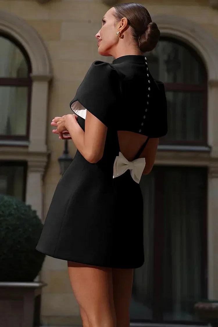 Women’s Short Sleeve High Neck Mini Dress