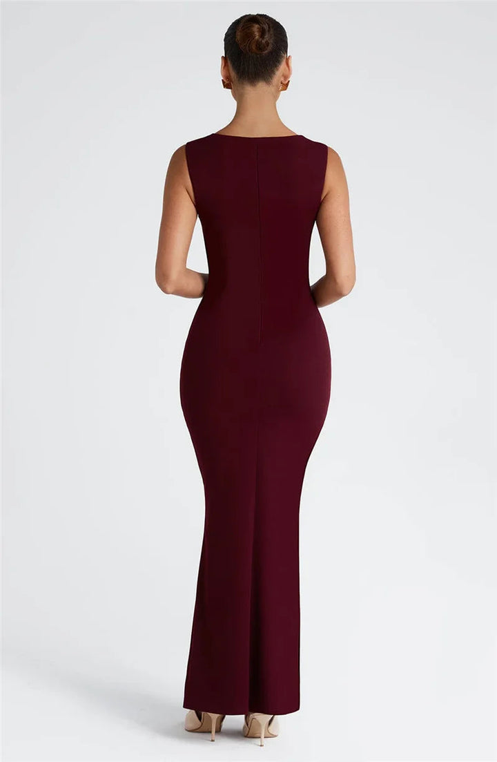 Women’s Sleeveless Maxi Dress with Square Neckline