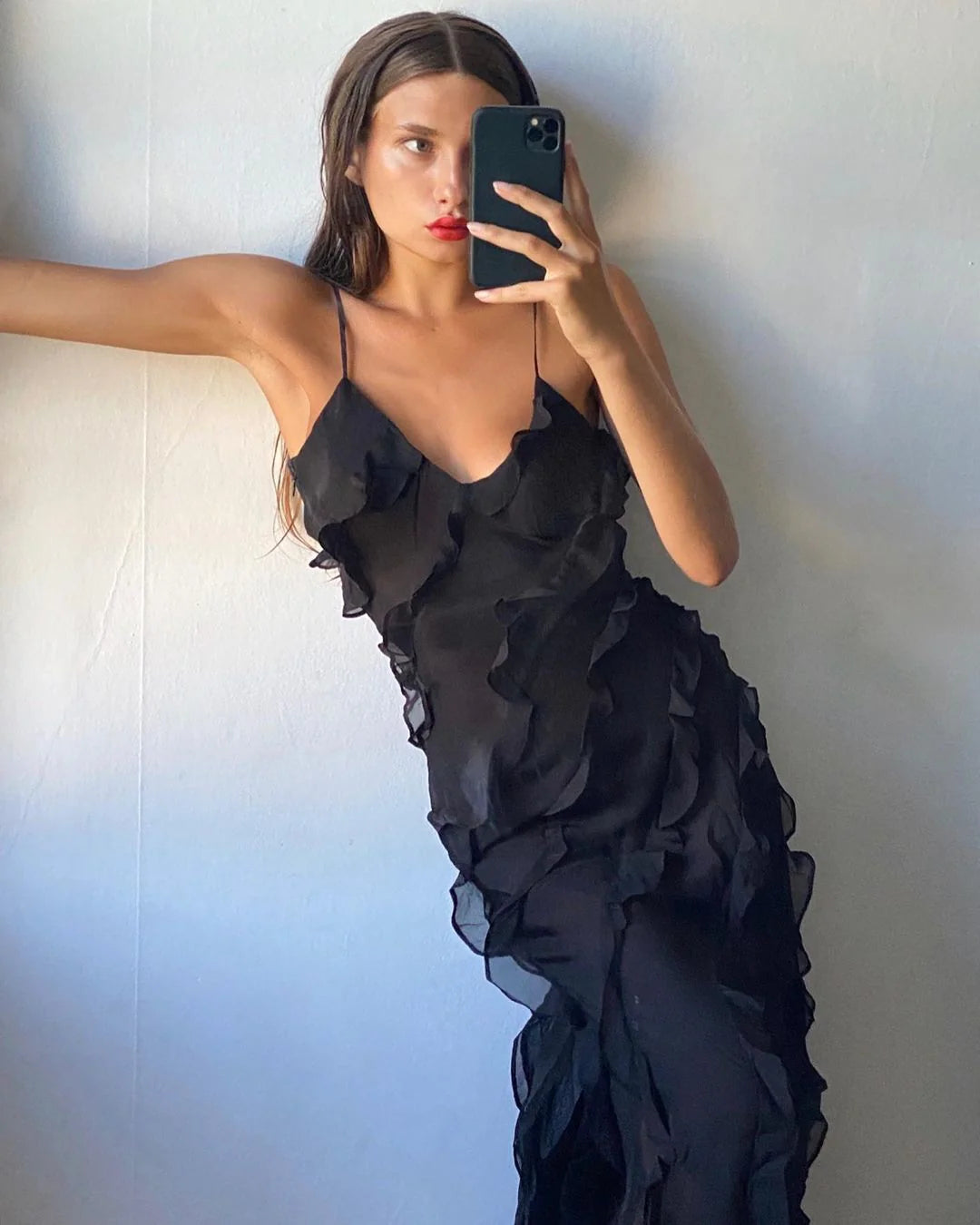 Women’s Sleeveless Ruffled Maxi Dress