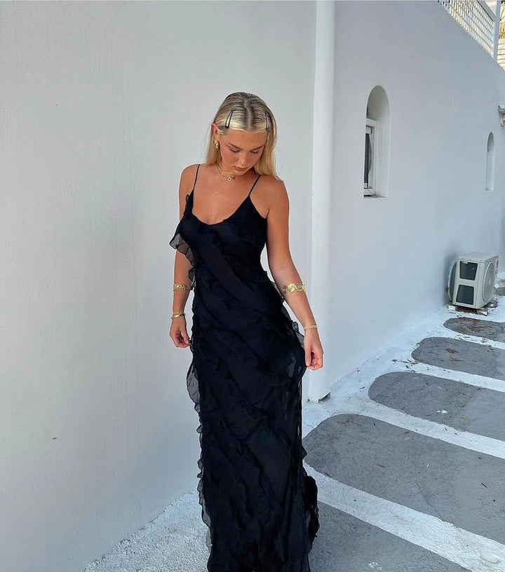 Women’s Sleeveless Ruffled Maxi Dress