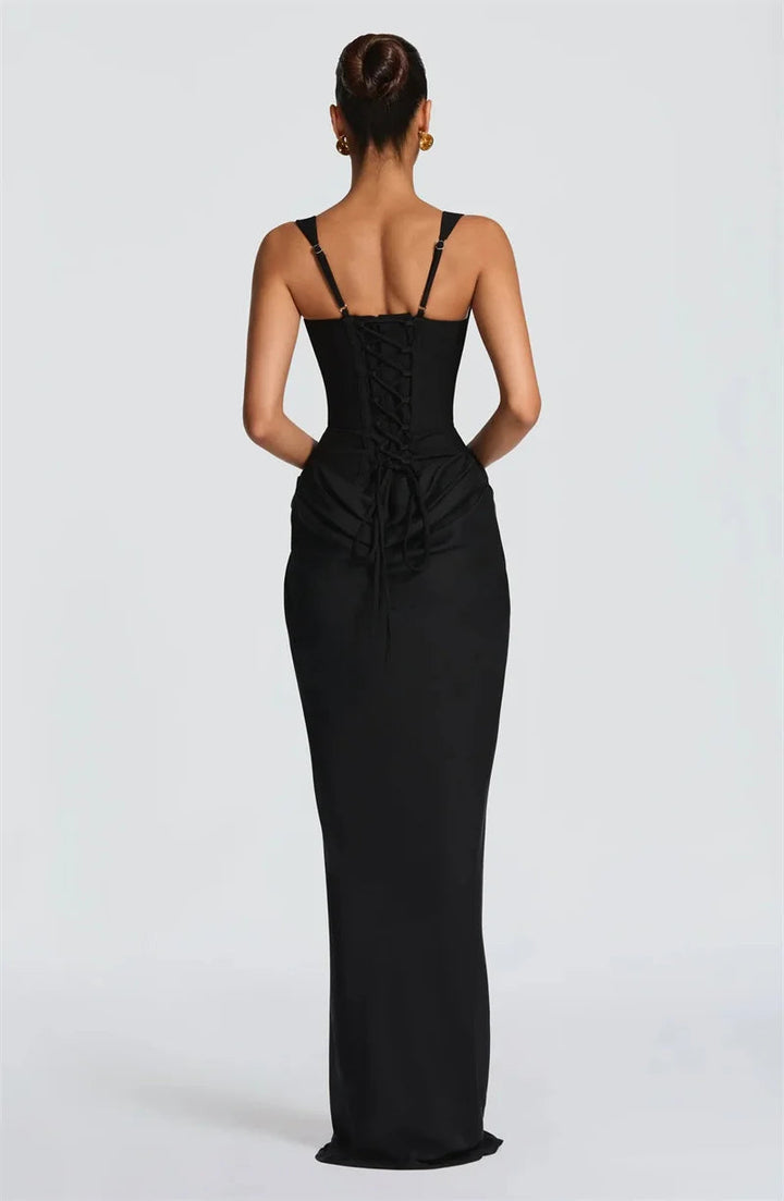 Women’s Square Neck Sleeveless Maxi Bodycon Dress
