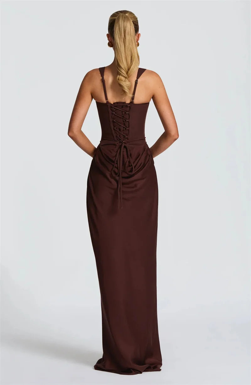 Women’s Square Neck Sleeveless Maxi Bodycon Dress