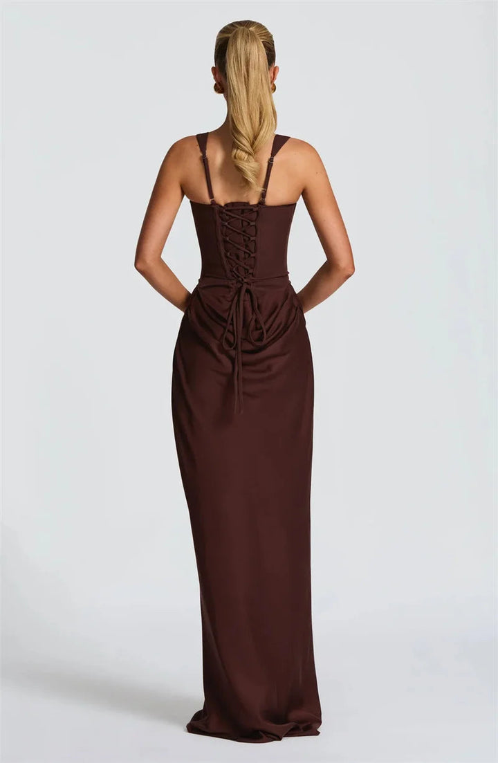 Women’s Square Neck Sleeveless Maxi Bodycon Dress
