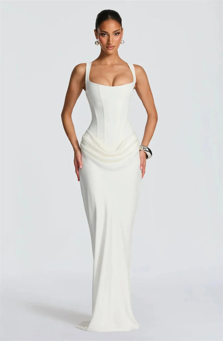Women’s Square Neck Sleeveless Maxi Bodycon Dress