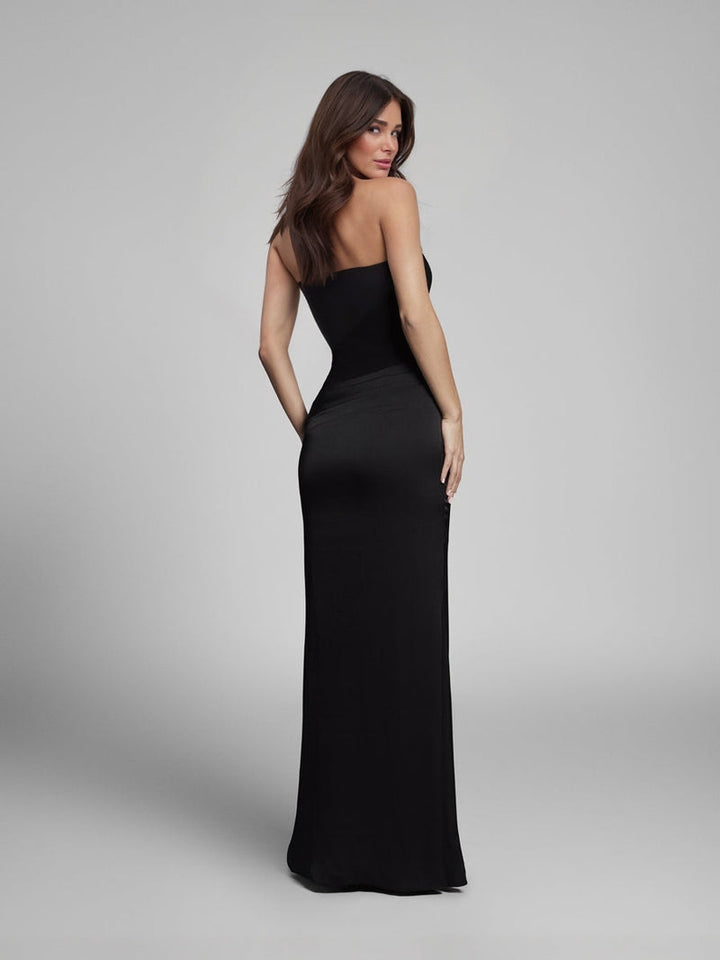 Women’s Strapless Maxi Dress with Straight Silhouette